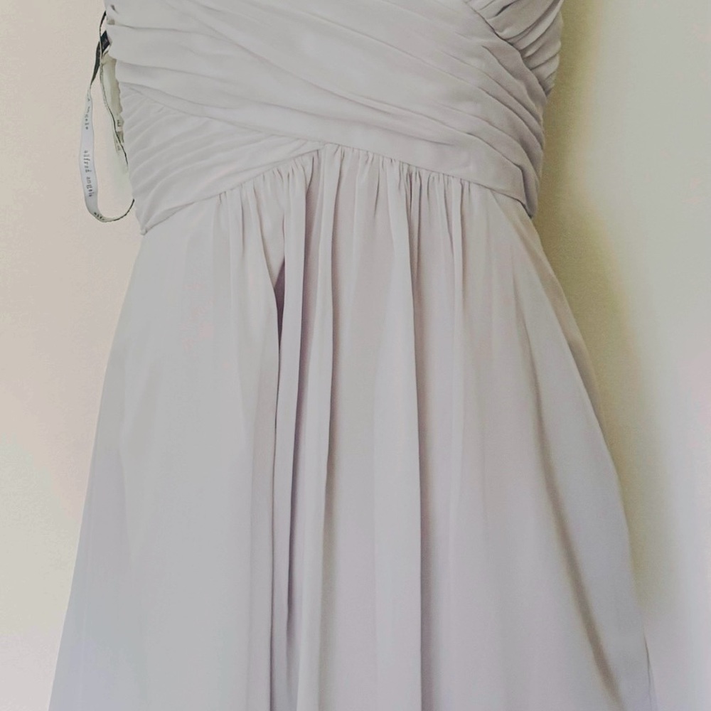 NWT Alfred Angelo Sz 14 Light Grey Sweetheart Halter Formal Bridesmaid Dress - Picture 3 of 13